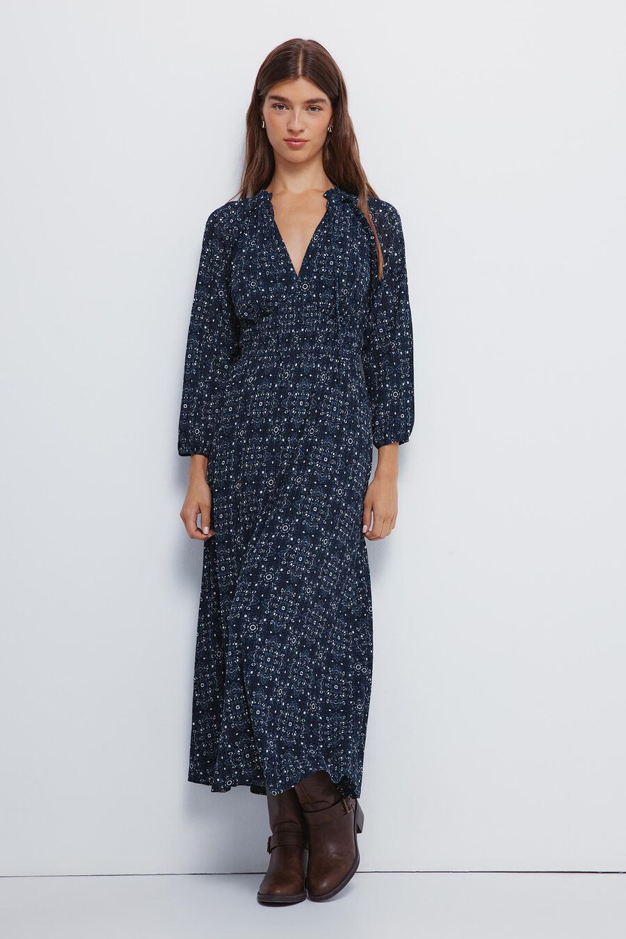 Vestido midi goma cintura