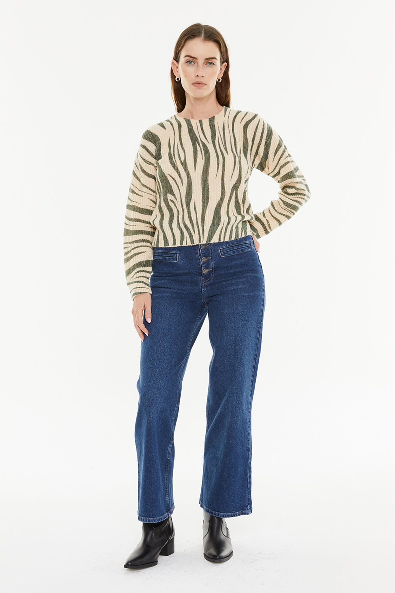 System Action Su&eacute;ter com efeito animal estampado