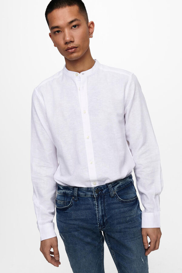 Springfield Shirt with mandarin collar white