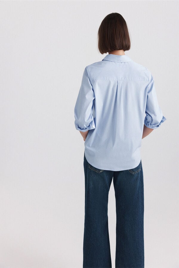 Springfield Checked basic shirt blue