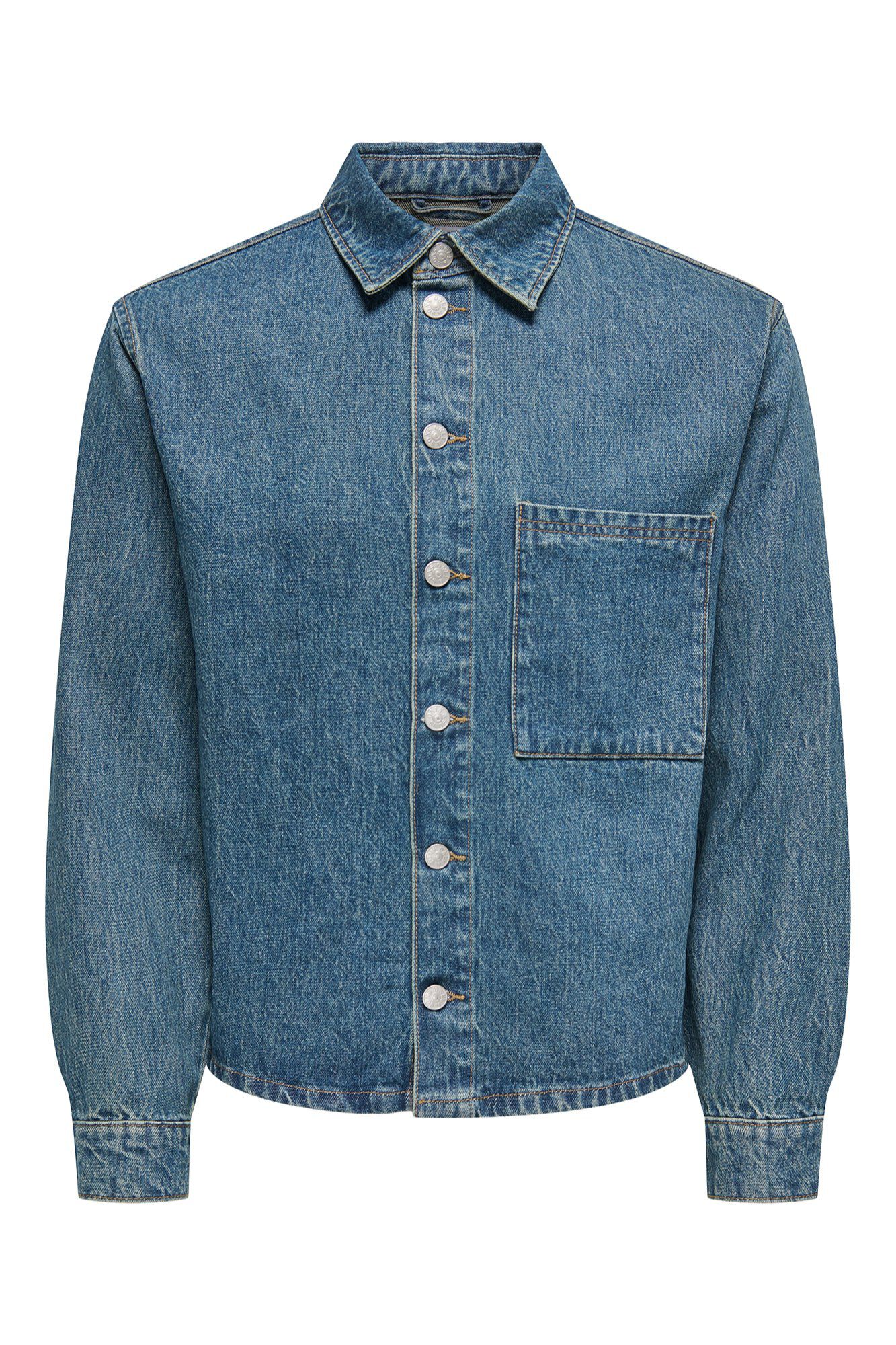 Only & Sons Jeansjacke mit Kn&ouml;pfen