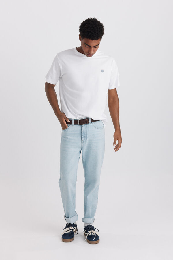 Springfield Light wash straight fit jeans blue