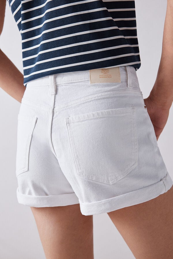 Springfield Essential denim shorts white