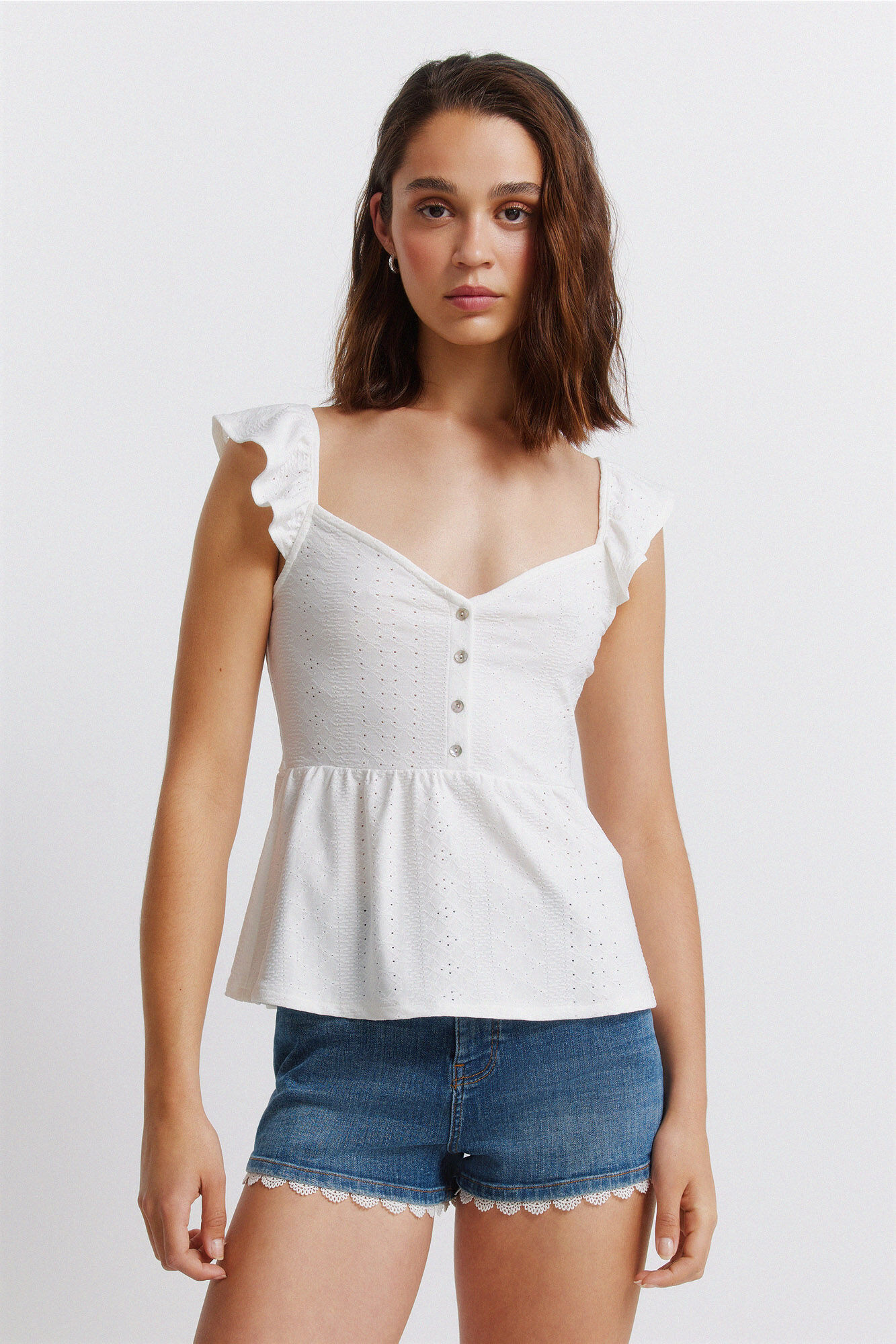 Springfield Vest top with ruffles