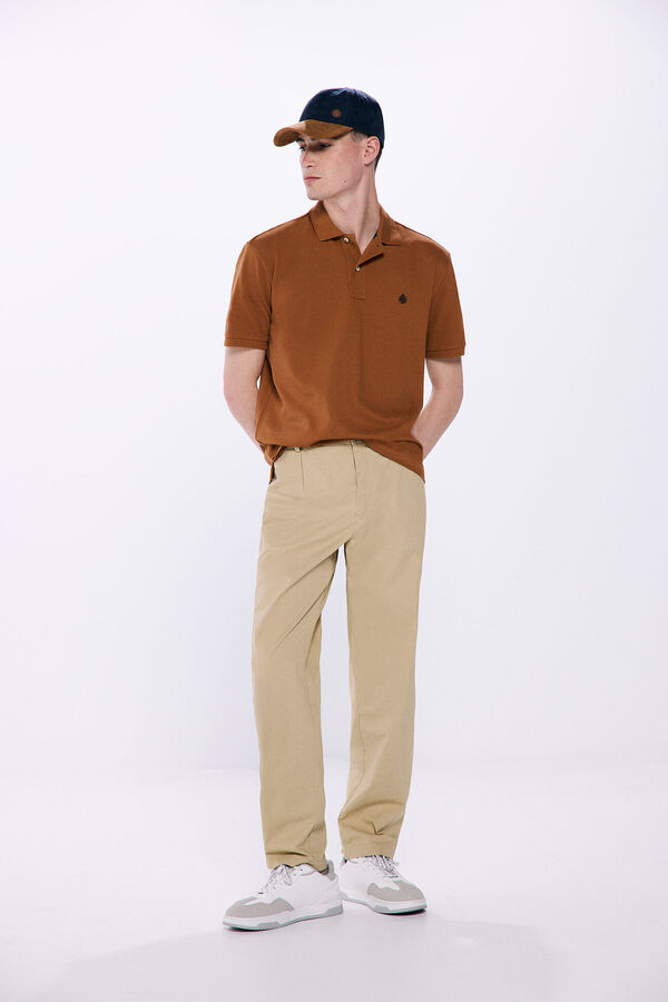 Springfield Regular fit basic piqué polo camel