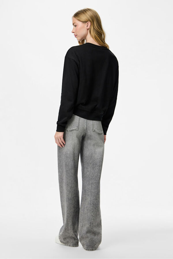 Pieces Sudadera calados negro