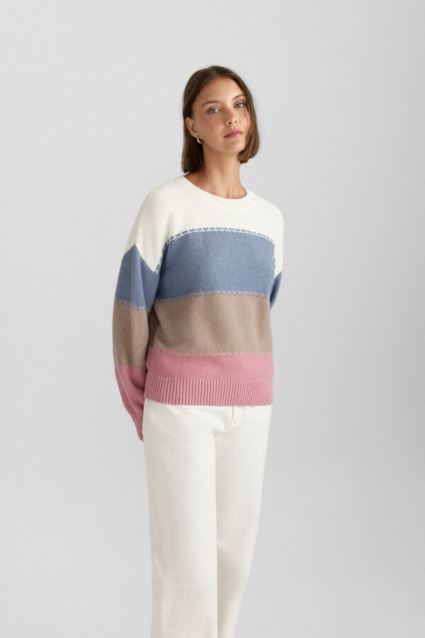 Springfield Multicoloured link structure jumper white