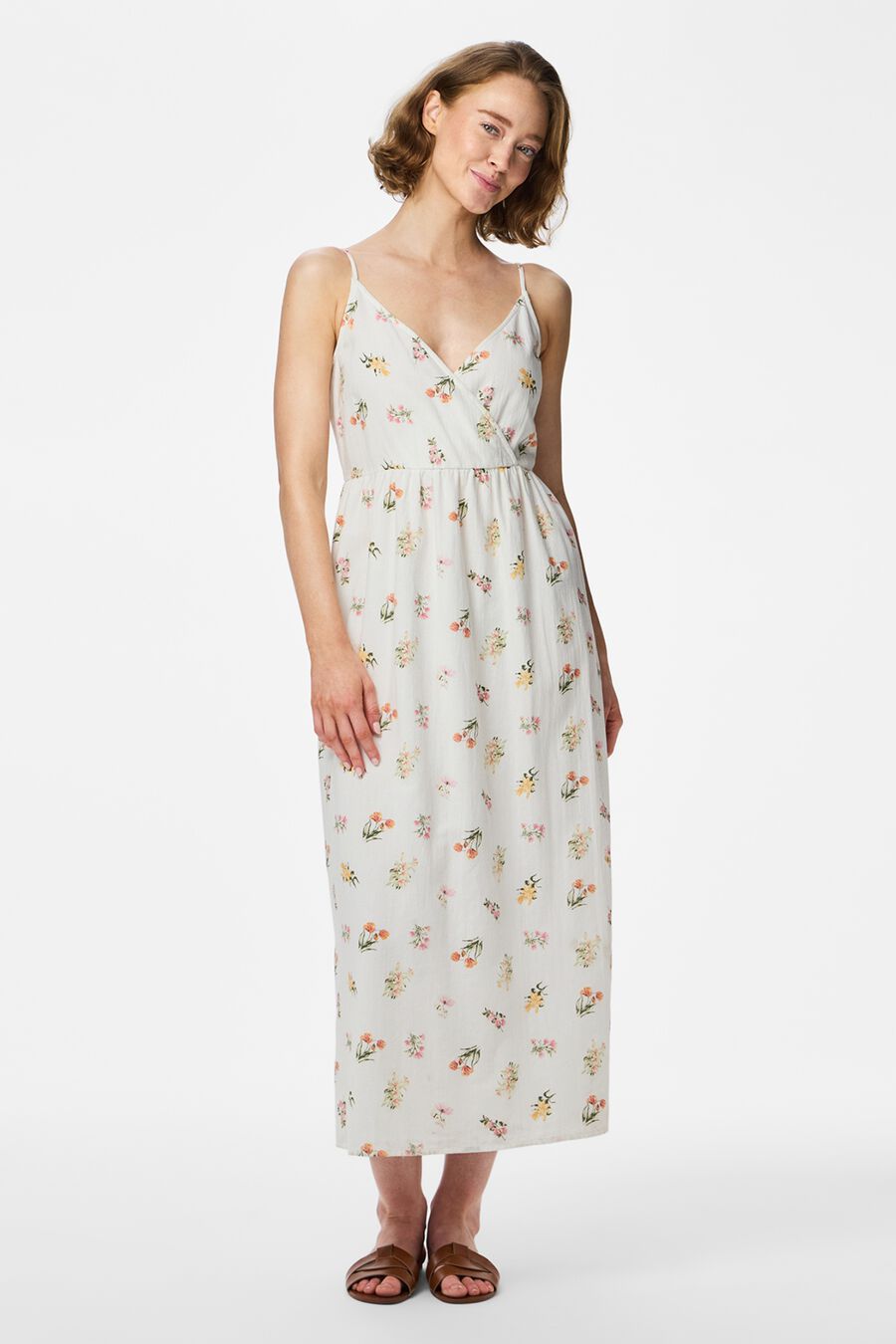 Vestido largo de tirantes estampado