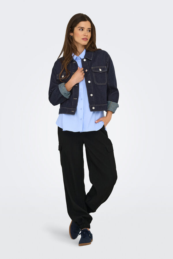 Only Denim jacket with pockets blue