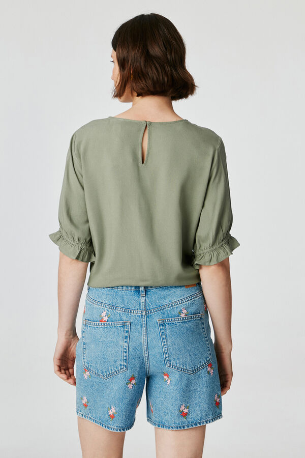 Springfield 3/4-length sleeve blouse zelena