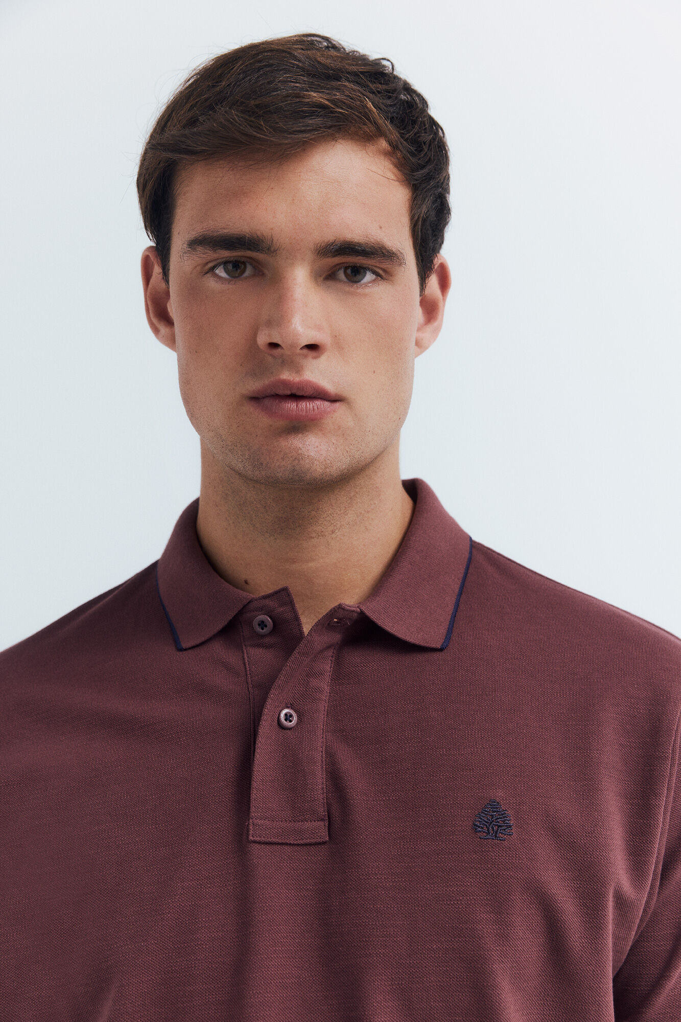 Springfield Fancy piqu&eacute; polo shirt with regular fit tipping neck