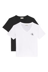 Calvin Klein Pack 2 camisetas cuello pico CK. negro
