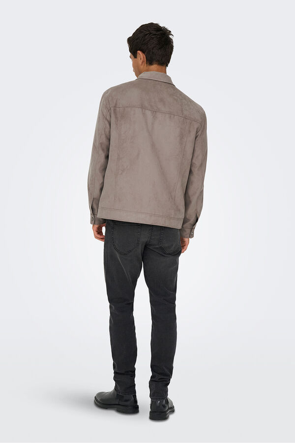 Only & Sons Chaqueta antelina gris