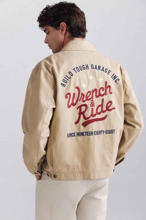 Springfield Washed cotton jacket brown