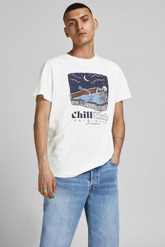 Springfield Camiseta algodón calavera blanco