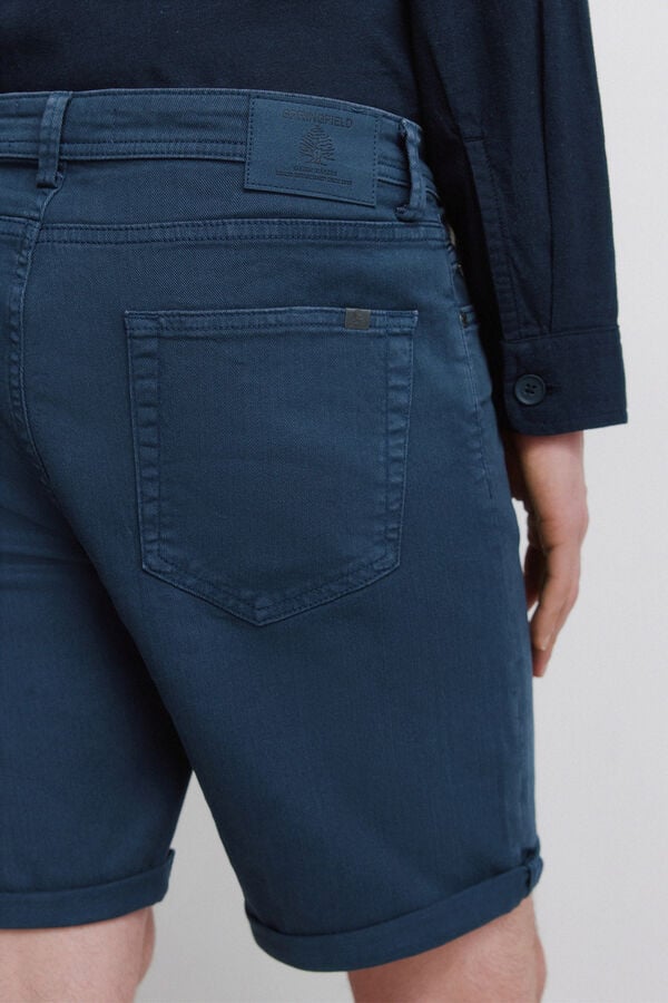 Springfield Washed 5-pocket slim fit Bermuda shorts blue