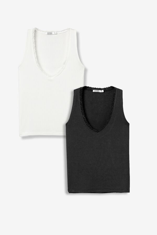 Tiffosi Set of 2 strappy tops noir