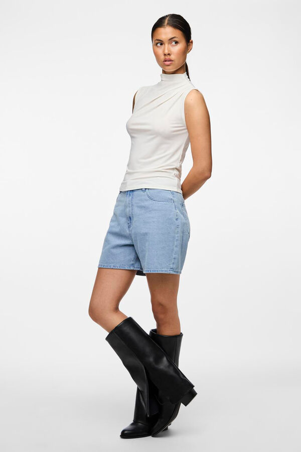 Springfield Sleeveless mock turtleneck top white