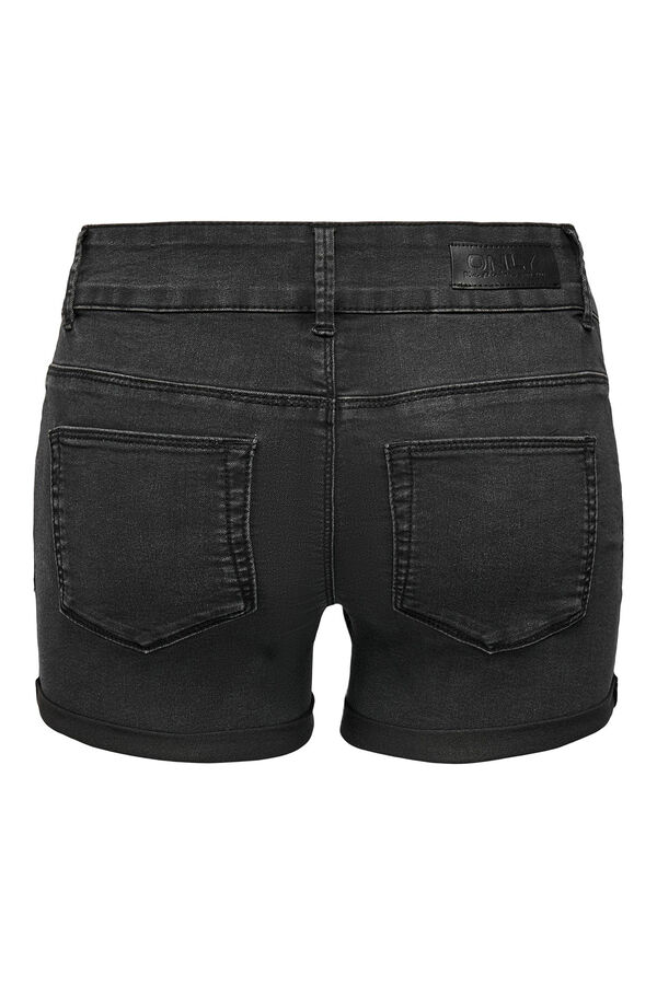 Springfield Denim shorts with turn-ups black