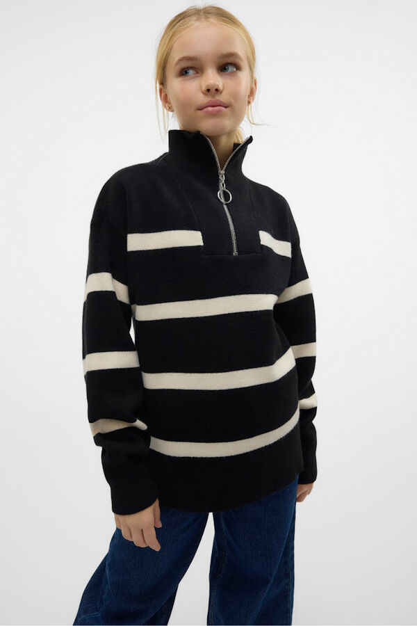 Vero Moda Girl Zip-up collar jumper black