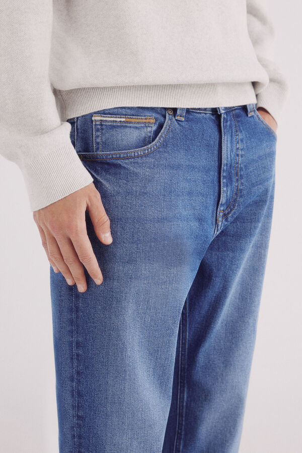 Springfield Slim fit micro-printed chinos pants blue