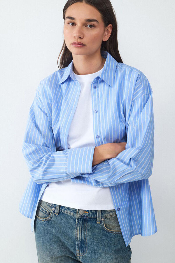 Balmohk Basic poplin shirt blue