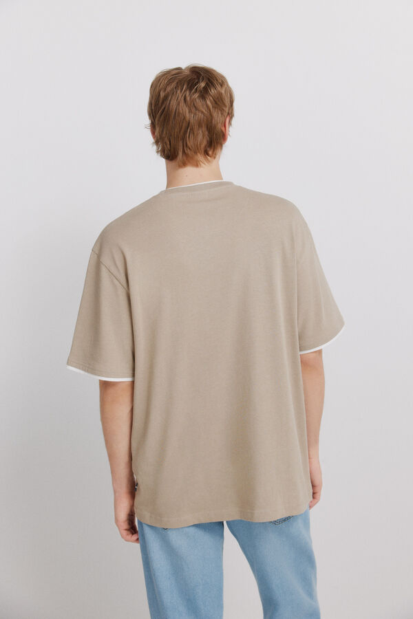 Springfield Double neck T-shirt nude