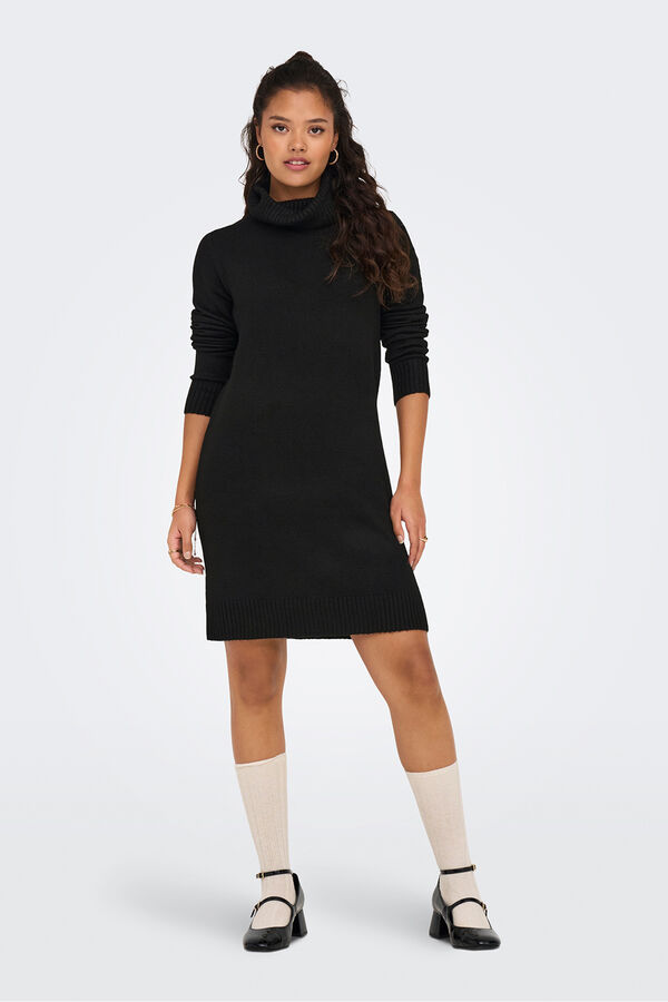 JDY Vestido corto punto negro