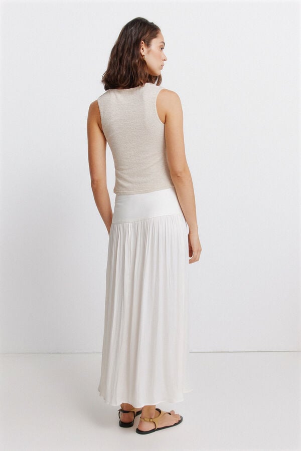 Springfield Pleated midi skirt brown