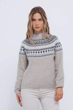 Springfield Jersey cenefa jacquard cuello combinado gris