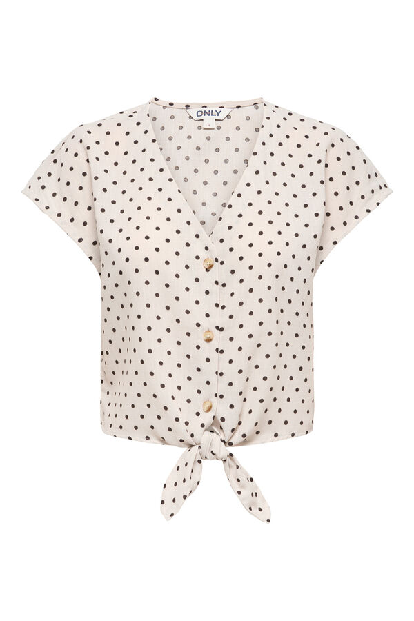 Only Polka-dot short sleeve shirt brown