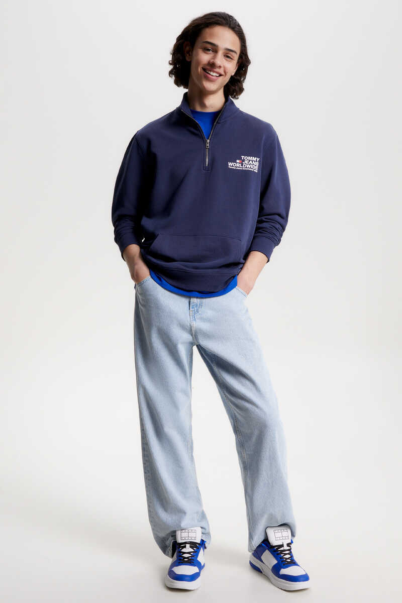 Springfield Tommy Jeans zip-up sweatshirt. navy