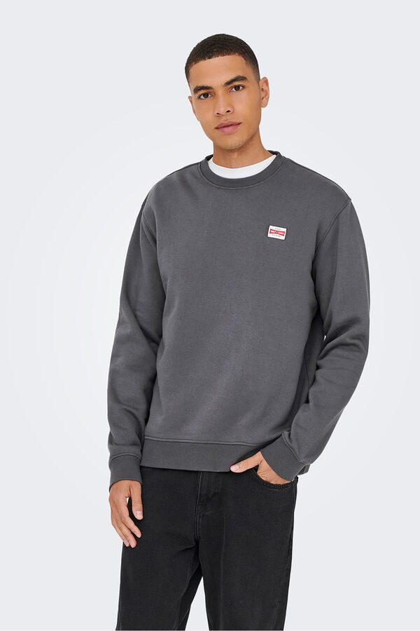 Only & Sons Sudadera con detalle frontal gris