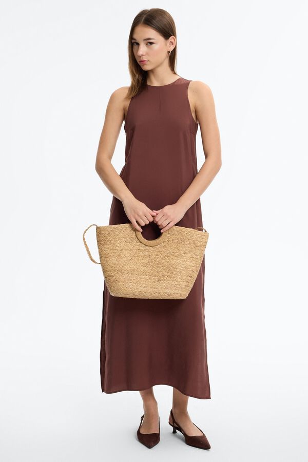Inside Long dress with slits brown