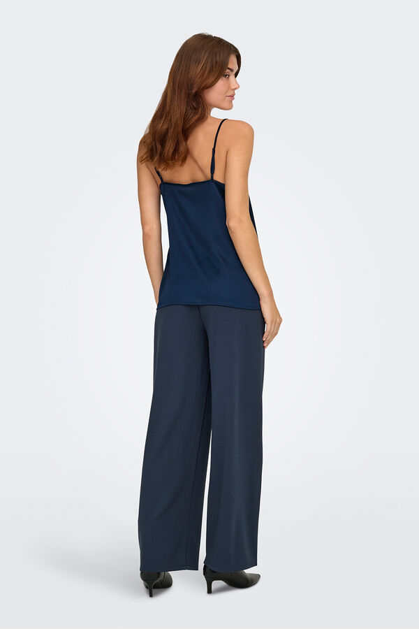 JDY Top tirantes lentejuelas azul