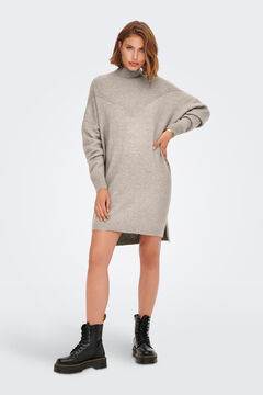 Springfield Jersey-knit mock turtleneck dress medium beige