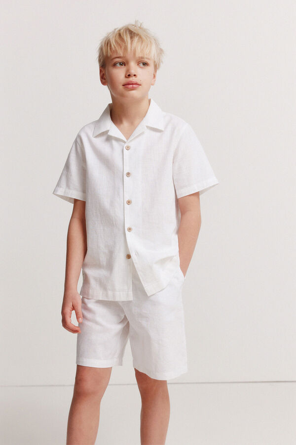 Springfield Kids Bermuda chino lino para ni&ntilde;o blanco