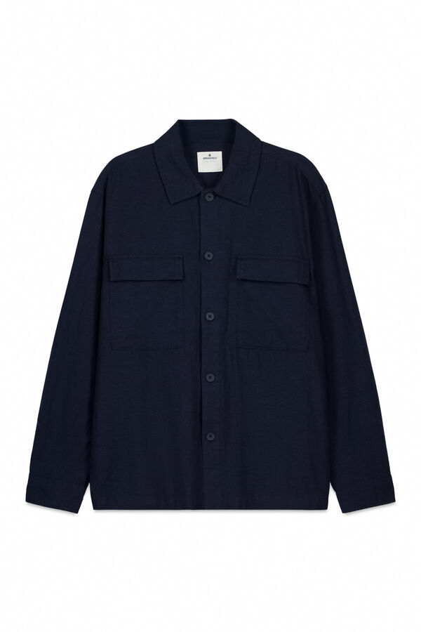 Springfield Linen overshirt blue