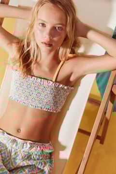 Springfield Kids Biqu&iacute;ni de flores em tecido favo de mel para menina