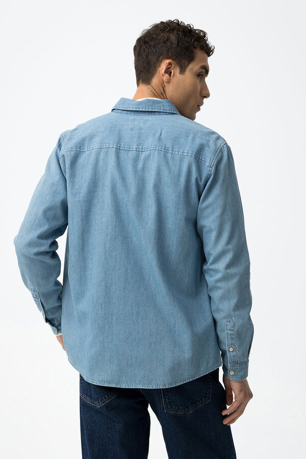 Tiffosi Camisa Denim Regular Fit azul