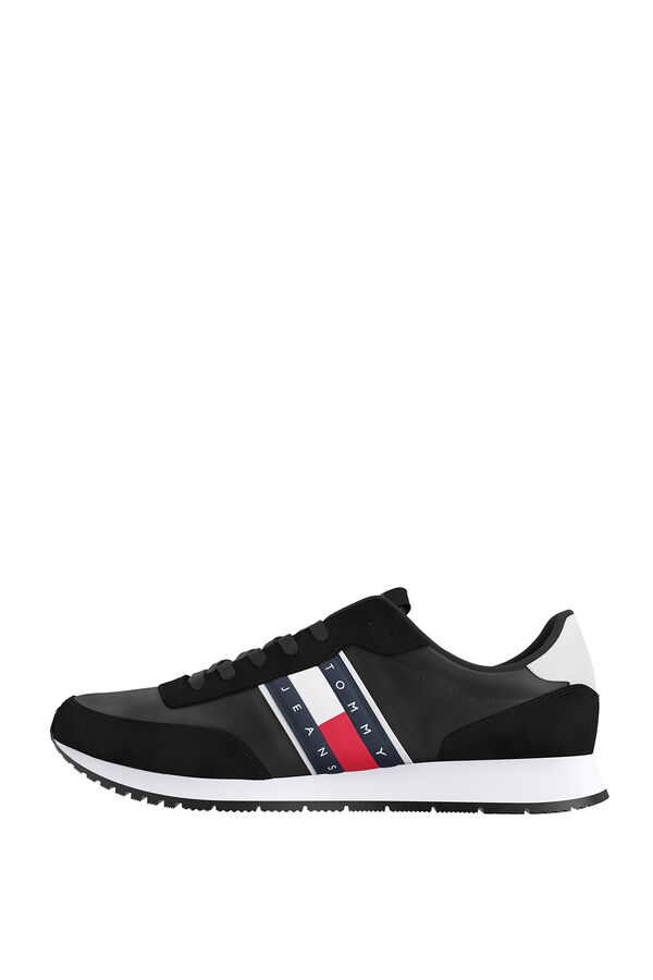 Springfield Men's Tommy Jeans runner trainer with flag crna