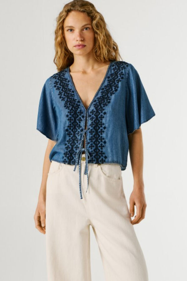 Pepe Jeans Short sleeve blouse plava