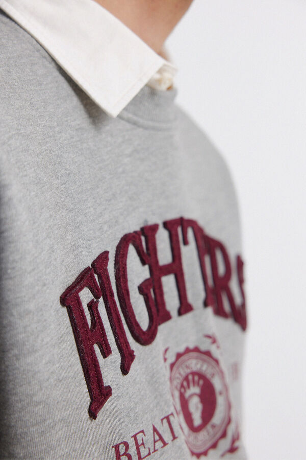 Springfield Sweatshirt crew neck with patches grey