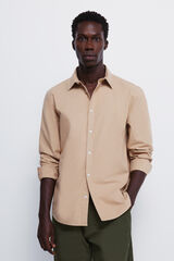 Springfield Garment dyed oxford shirt brown