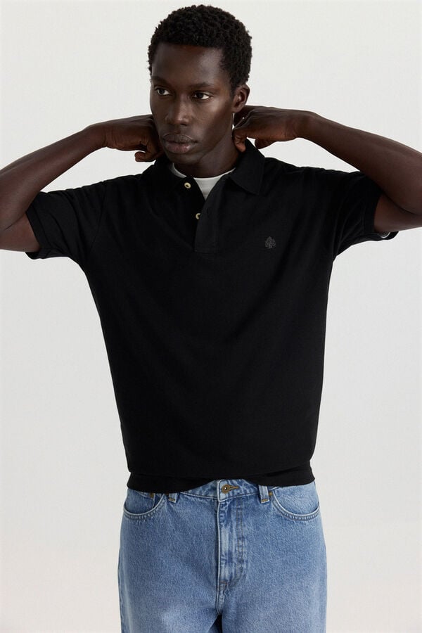 Springfield Polo majica od pikea Springfield regular fit Crna