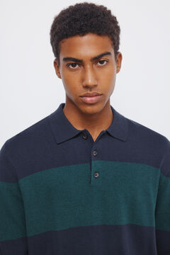 Springfield Striped polo shirt neck jumper
