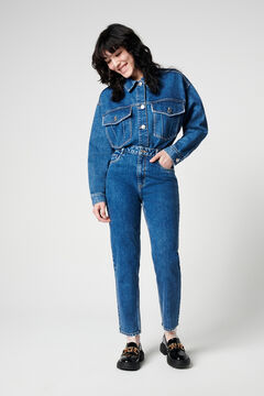 Springfield High-waisted mom jeans steel blue