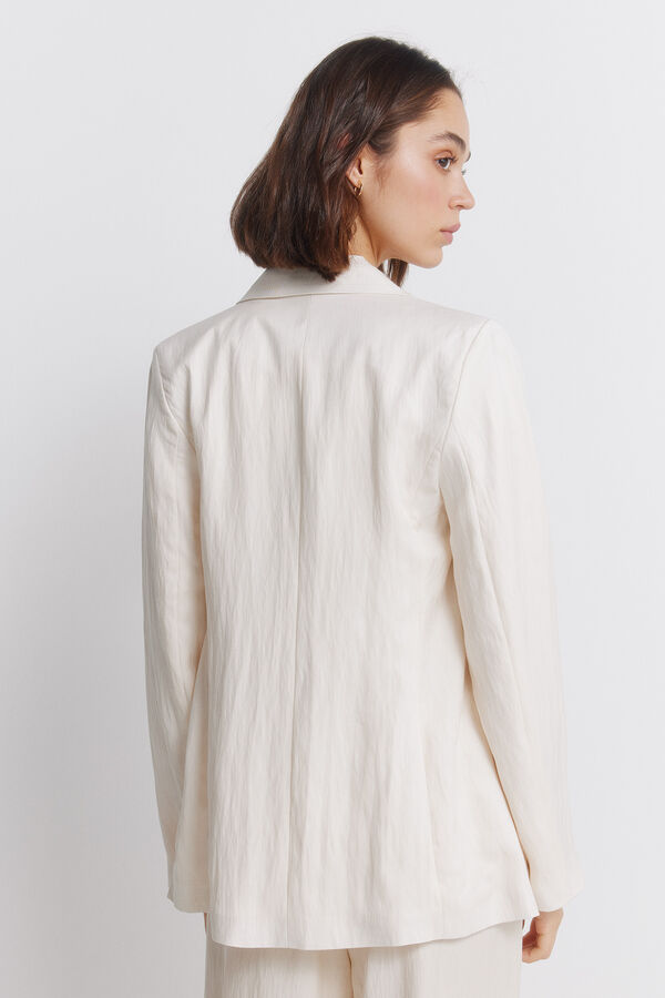 Springfield Shirt collar blazer nude