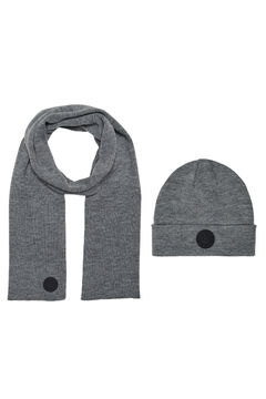 Springfield Knitted hat and scarf set gray