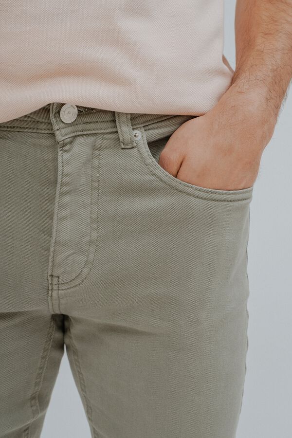 Celopman Pantal&oacute;n 5 bolsillos slim verde